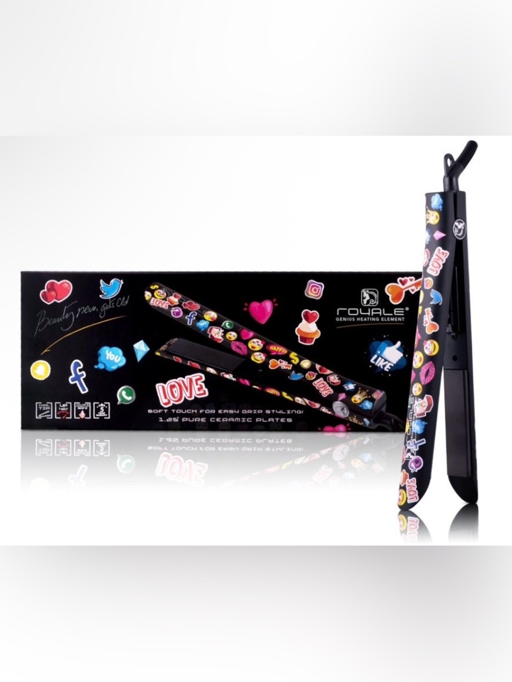Platinum Genius Heating Element Flat Iron by Royale. Emoji Brand New *Unopened*